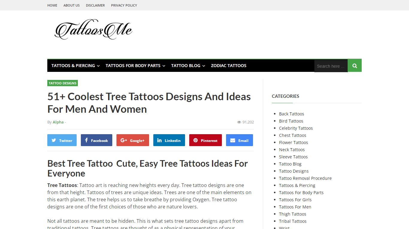 Tree Tattoos -51+ Coolest Tree Tattoos Designs And Ideas For Everyone