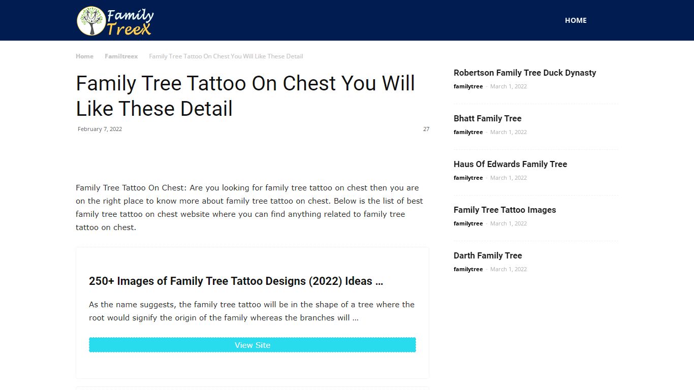 Family Tree Tattoo On Chest You Will Like These Detail