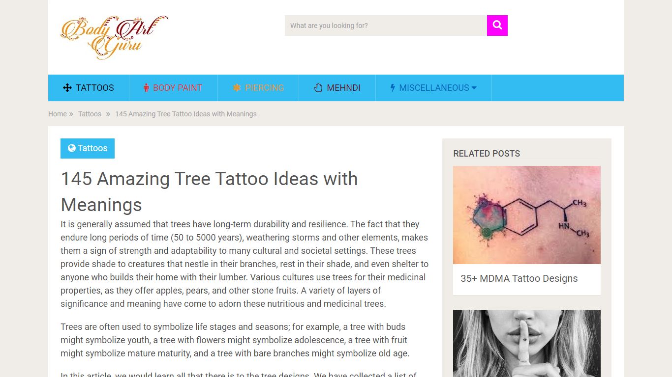 145 Amazing Tree Tattoo Ideas with Meanings - Body Art Guru